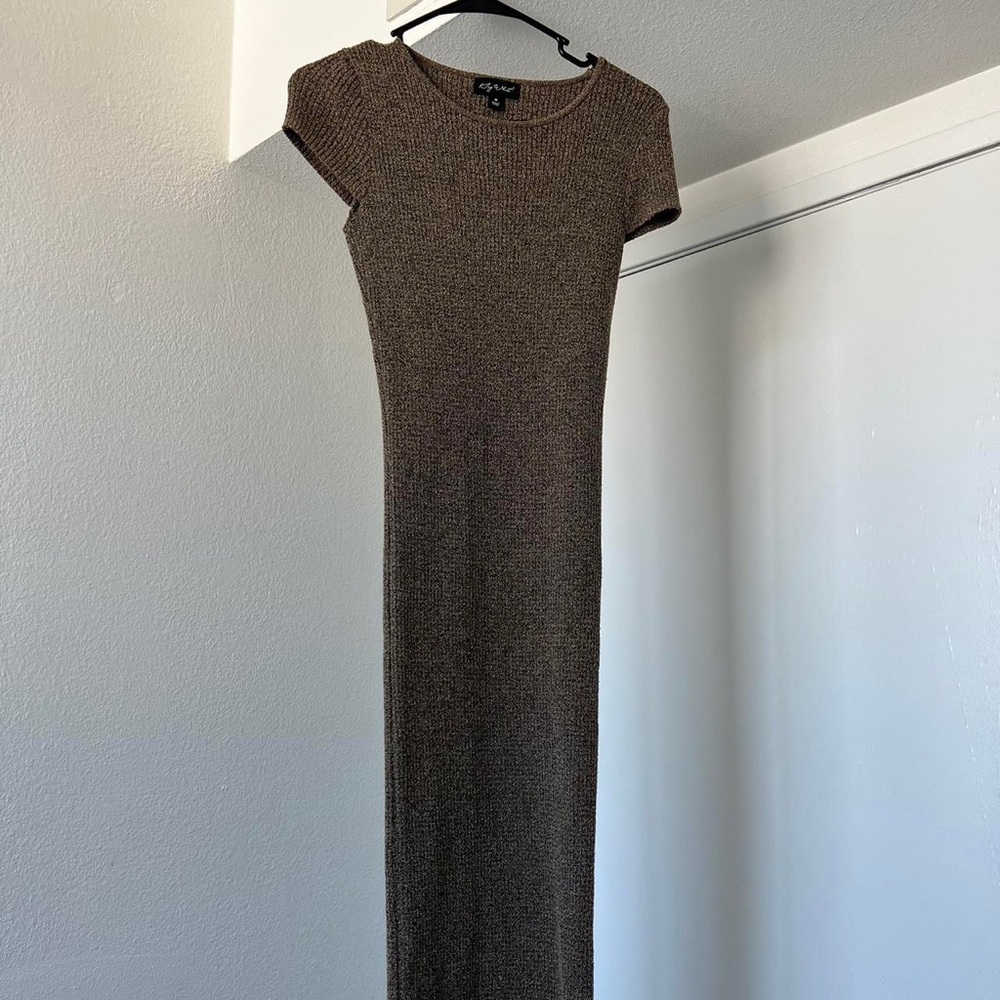say what brown/black knit maxi dress